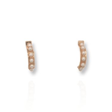 Pearl Half Hoop Earrings